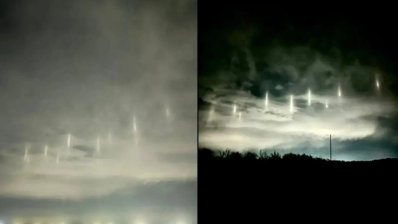 Fenomena Sembilan Pilar Cahaya Misterius di Langit Jepang Membuat Warga Terkejut